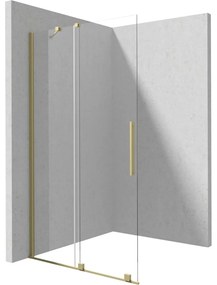 Paravan dus sticla securizata walk-in cu usa glisanta, 120x195 cm, auriu periat, Deante Prizma Auriu periat, 1200x1950 mm