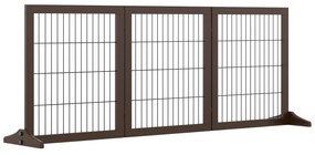PawHut poarta pliabila pentru animale, 185x36x71 cm, maro  | AOSOM RO