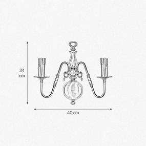 Aplica de perete clasic elegant din alama masiva Flemish