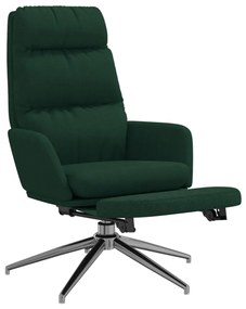 Scaun de relaxare cu suport de picioare, verde inchis, textil Morkegronn
