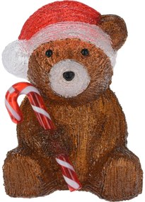 Decorațiune LED de Crăciun Ursuleț Candy, 24cm