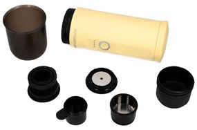 Espressor portabil BUYDEEM Outin Nano OTEM-01, 7500 mAh, 20 bar, 50 ml, 12/24V, Incarcare USB Type-C, Cafea macinata si capsule, Galben