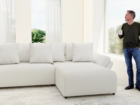 Colțar extensibil dumonde cu ladă de depozitare si sezut confortabil din spuma high-density, Berlin U Zoom Grey 380x180 cm