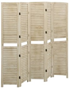 vidaXL Paravan de cameră cu 5 panouri, 175x165 cm,lemn masiv Paulownia