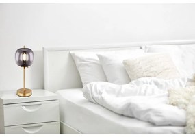 Veioza, lampa de masa design modern Blacky I negru mat, alama