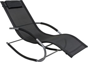 Șezlong de grădină negru din metal Naxos – Garden Pleasure