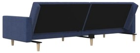 Canapea extensibila cu 2 locuri, albastru, textil Albastru, Fara suport de picioare