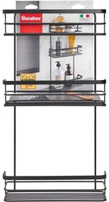 Raft de baie cu trei nivele Metaltex Origin, negru