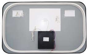 🪞 Oglindă LED cu Touch și Funcție Dezaburire – Ramă Negru, 110x70 cm, Model J187-11070 Smack