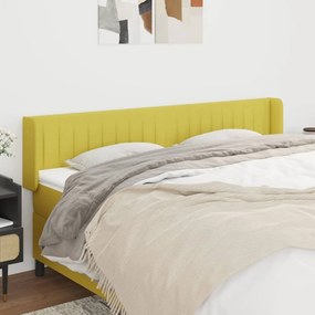 Tablie de pat cu aripioare, verde, 203x16x78 88 cm textil 1, Verde, 203 x 16 x 78 88 cm
