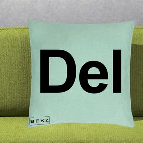 Perna Personalizata Tasta Del Tipografie Bold, 40x40 cm, Verde Menta, Husa Detasabila, Perna Inclusa, BEKZ®