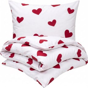 Lenjerie de pat din bumbac 4Home Red Hearts, 140 x 200 cm, 70 x 90 cm