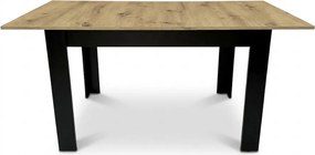 Masa extensibila de dining MADO 120/160x80 cm, negru/artisan stejar