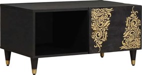vidaXL Masă de cafea Negru 80 x 50 x 40 cm Lemn de mango solid