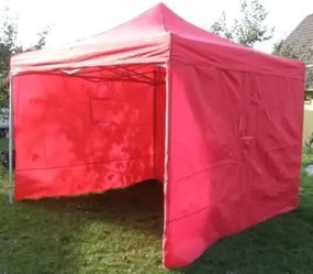 Cort de grădină DELUXE foarfecă+pereți laterali - 3x3m roșu