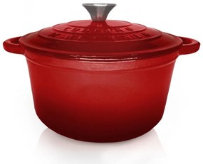 Semioala Fonta Emailata+Capac 28x13 Cm, 6l, Red Line, Cooking By Heinner HR-KN-SM6