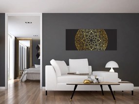 Tablou abstracției aurii (120x50 cm)