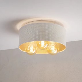 Plafonier SIRJA PLISADO 3xE27/15W/230V Ø 35 cm alb/auriu
