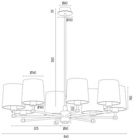 Candelabru 8 brate modern PRINCETON