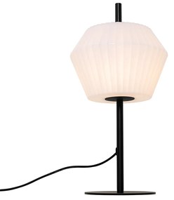 Lampă de masă modernă pentru exterior neagră cu abajur alb IP44 - Robbert