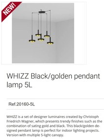 Lustra cu 5 Pendule design modern WHIZZ negru/auriu