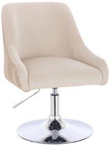 HR920N Scaun Crem din Catifea cu Bază Cromata