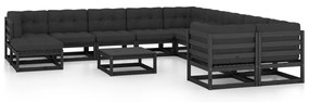 vidaXL Set mobilier grădină cu perne, 12 piese, lemn masiv de pin