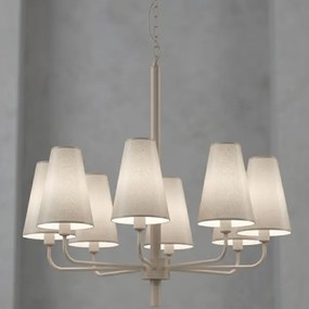 Candelabru suspendat pe lanț TORTOLA 8xE14/15W/230V bej