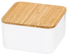 Organizator cosmetice Bamboo, cu oglindă, pătrat,13 x 13 x 7 cm