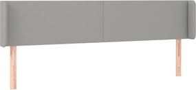 vidaXL Tăblie de pat cu aripioare gri deschis 163x16x78/88 cm textil