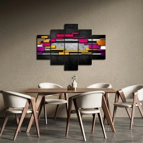 Tablou - Abstrac colorat, fundal negru (150x105 cm)