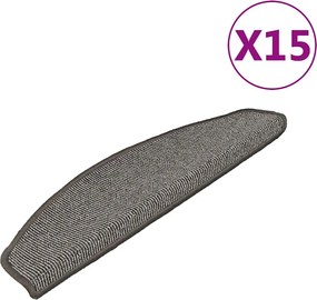 vidaXL Covorașe pentru scări, 15 buc., 65x21x4 cm, gri, semirotunde, mari