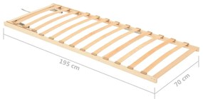 Baza de pat cu sipci, 13 sipci, cap ajustabil, 70x200 cm 70 x 200 cm, Reglare tetiera (manual)