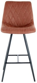 Set 2 scaune de bar cu aspect de piele Frances maro
