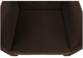 Fotoliu tapiţat, material ciocolatiu, AMEDIA