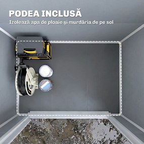 Outsunny Magazie Metalica pentru Gradina Gri Spatiu Depozitare Exterior | Aosom Romania
