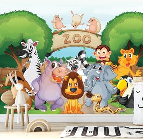 Fototapet - Veselie la Zoo (147x102 cm)