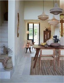 Masă de dining maro cu blat din lemn de acacia 100x200 cm Quenza – Light &amp; Living