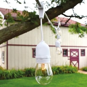 Lanț luminos de exterior 15xE27/10W/230V 15 m IP44 alb