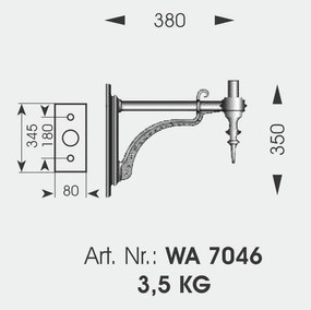 Aplica iluminat exterior din fier forjat, WL 3449