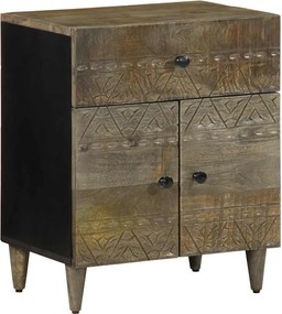 vidaXL Noptiera gri deschis 50x33x60 cm lemn masiv de mango
