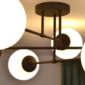 Lustră aplicată MOON 6xE27/15W/230V negru