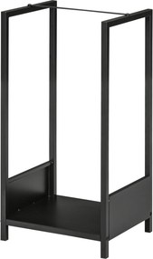 Outsunny Raft pentru Busteni  pentru Exterior si Interior din Otel, Suport pentru Lemne  Modern cu Baza Inaltata, 39x35x76cm, Negru | Aosom Romania