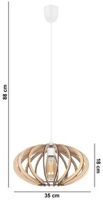 Lustră pe cablu EARTH 1xE27/60W/230V albă/bej