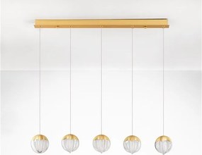 Lustra cu 5 pendule LED ALICIA auriu