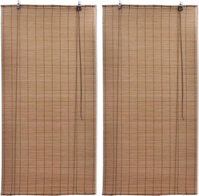 vidaXL Jaluzele din bambus tip rulou, 2 buc., maro, 100 x 160 cm