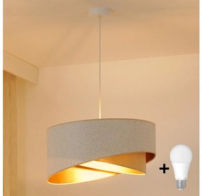 Lustră LED pe cablu Brilagi LYRA 1xE27/15W/230V alb/bej/auriu