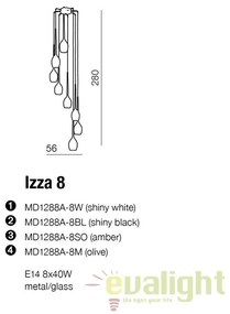 Lustra moderna Izza 8 Olive