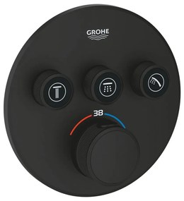 Baterie cada sau dus termostatata Grohe SmartControl negru mat