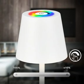 Briloner 7517016 - Lampă de masă LED RGB dimmabilă CILANO 3W/5V IP44 2000 mAh albă